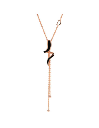 DAMIANI EDEN BLACK CERAMIC, PINK GOLD AND DIAMONDS NECKLACE Ref. 20073054