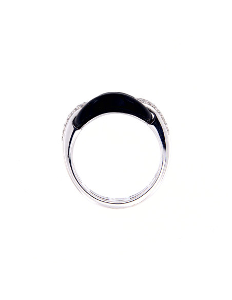 DAMIANI D.LACE КОЛЬЦО из белого золота с бриллиантами (0,10 кт) и ониксом Ref. 20054851