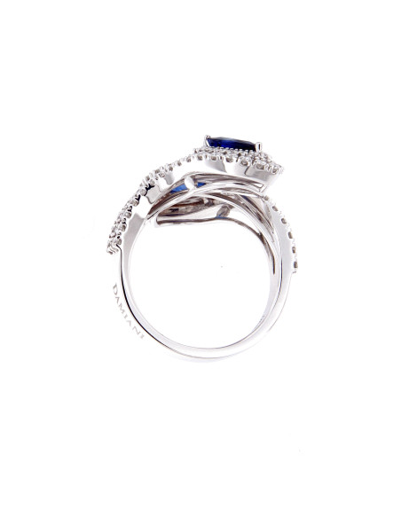 DAMIANI CLASSIC кольцо из белого золота сапфир 1,67 карат и бриллиантов карат 1,21 GH