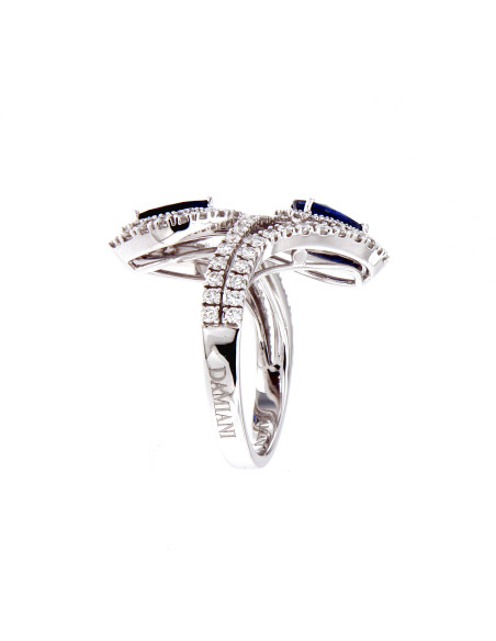 DAMIANI CLASSIC кольцо из белого золота сапфир 1,67 карат и бриллиантов карат 1,21 GH