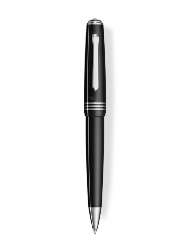 Tibaldi N.60 Kugelschreiber aus schwarzem Harz mit Palladiumbesatz