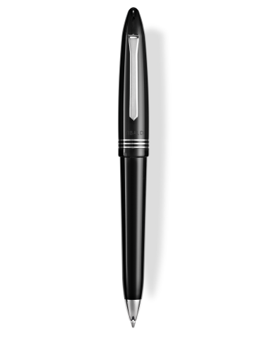Tibaldi BONONIA Kugelschreiber aus schwarzem Harz mit Palladiumbesatz