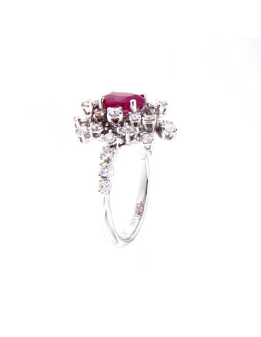 DAMIANI MIMOSA white gold ring, Ruby ct 1.12...