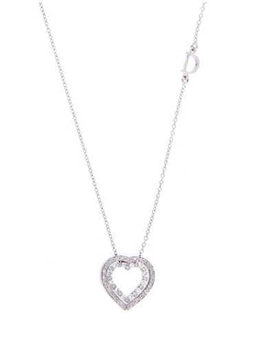 Damiani Belle Epoque heart necklace in white gold with diamonds (ct 0.18) ref: 20089209