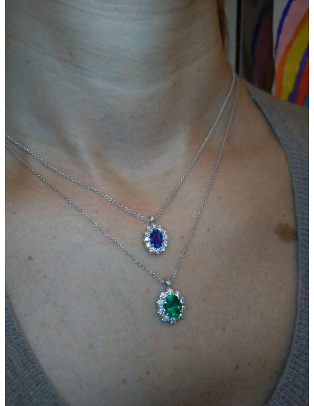 Crivelli Коллекция Smeraldo ожерелье из золота, бриллиантов и изумруда 1.28 ct - 024-G0530-C