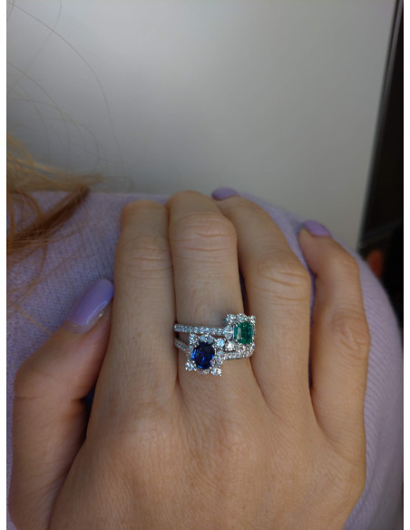 Crivelli Collezione Zaffiro Anello in oro, diamanti e zaffiro 0.72 ct - 381-DR3438M