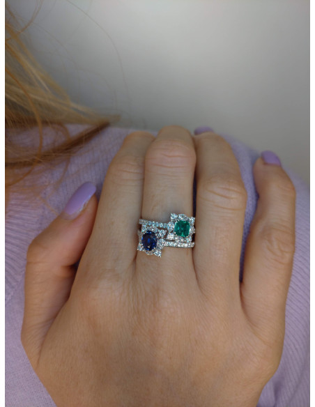 Crivelli Collezione Zaffiro Anello in oro, diamanti e zaffiro 0.72 ct - 381-DR3438M