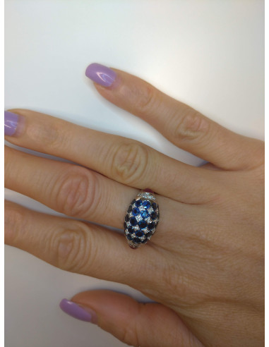 SOPRANA SAPHIR Sammlung Ring aus Weißgold, 0,25...