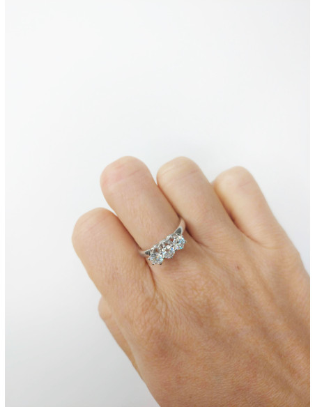 Damiani Minou Anello "TRILOGY" oro Bianco e Diamanti 0.90 ct - 20055924