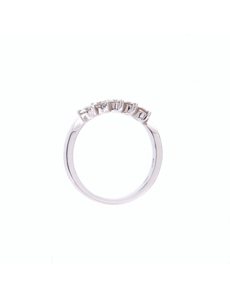 DAMIANI DUE PUNTE ring in white gold and 5 diamonds 0.60 ct