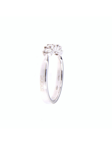 DAMIANI DUE PUNTE ring in white gold and 5 diamonds 0.60 ct