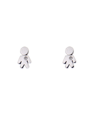 Easy "BABY-BOYS" earrings in gold and diamonds (0.02 ct) ref: 212-M365/M