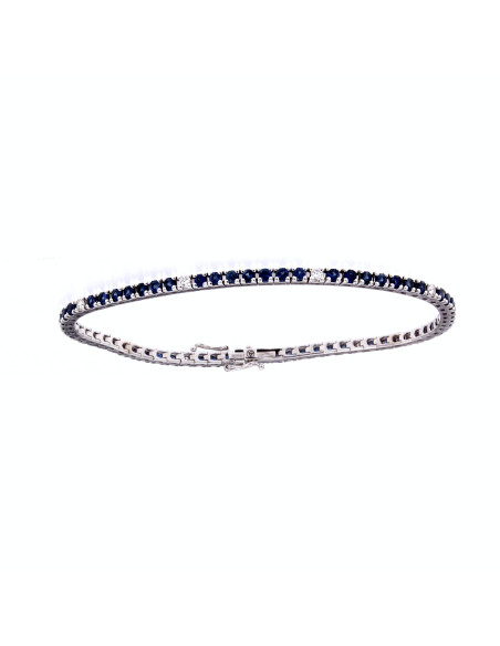 Valentina Callegher Sapphire collection gold bracelet, diamonds ct. 0.35 and sapphires ct. 2.88 - ref: 10659-0SZF