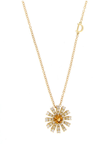 DAMIANI MARGHERITA ожерелье из желтого золота алмазов и цитрин 20072771