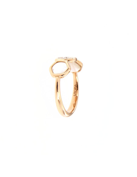 UTOPIA VENUS anello in oro rosa con diamanti e madreperla ref: VA3UB03