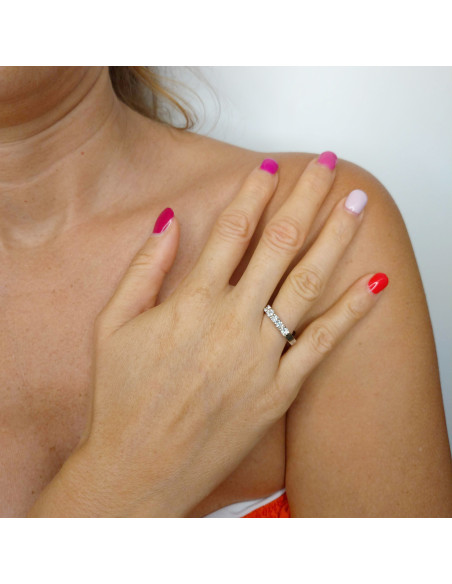 DAMIANI VERAMORE RING WHITE GOLD AND 5 DIAMONDS 0.70 ct - 20055909