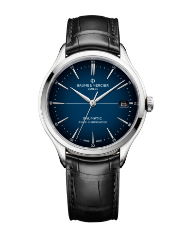 BAUME & MERCIER CLIFTON BAUMATIC steel and leather - M0A10467