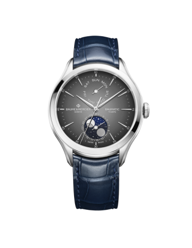 BAUME & MERCIER CLIFTON BAUMATIC steel and leather - M0A10548