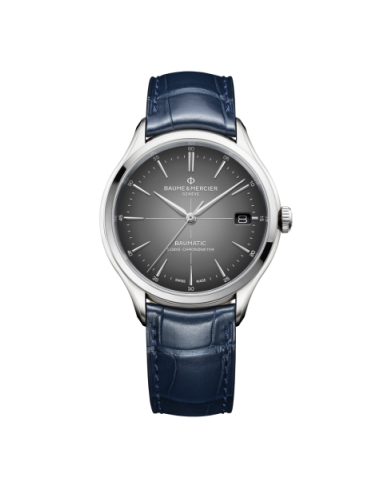 BAUME & MERCIER CLIFTON BAUMATIC steel and leather - M0A10550
