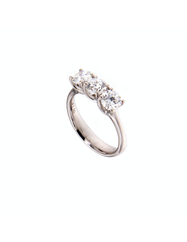 GOLAY collezione Grace anello Trilogy oro bianco e diamante ct. 1.50 colore D - ABETRETRIL