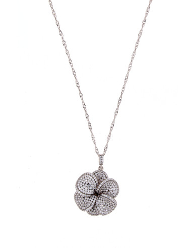 Misis Flora Rhodium Silver Necklace, Zircons CA08286