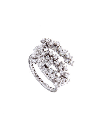 DAMIANI MIMOSA FLEXI anello in oro bianco diamanti 1.19 ct - 20078477