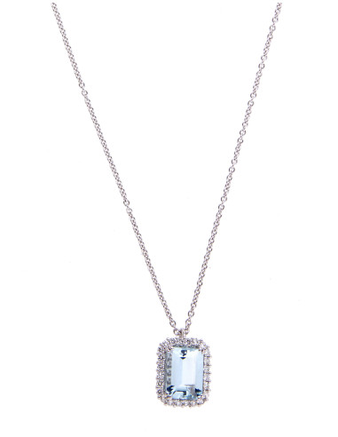 Crivelli AcquaMarina Collection Necklace in gold, diamonds and aquamarine 2.05 ct - 412-45175-7-9