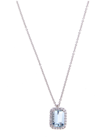 Crivelli AcquaMarina Collection Halskette aus Gold, Diamanten und Aquamarin 2,05 ct - 412-45175-7-9