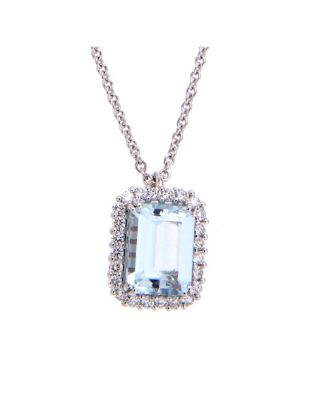 Crivelli AcquaMarina Collection Halskette aus Gold, Diamanten und Aquamarin 2,05 ct - 412-45175-7-9