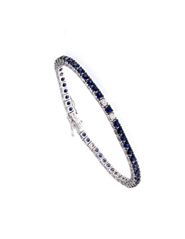 Crivelli Sapphire Collection "TENNIS" Bracelet in gold, diamonds and sapphires 4.65 ct - 179-GRIF-51D