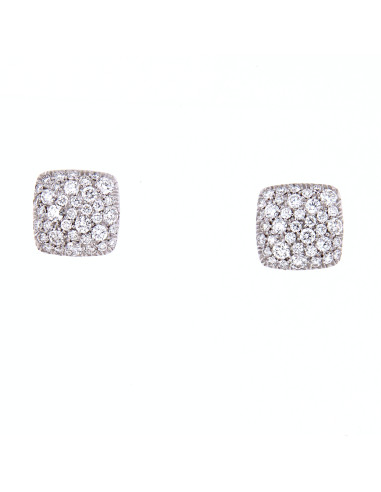 Crivelli Diamonds Collection Earrings "SQUARES" in gold and diamonds 1.12 ct - 276-12640
