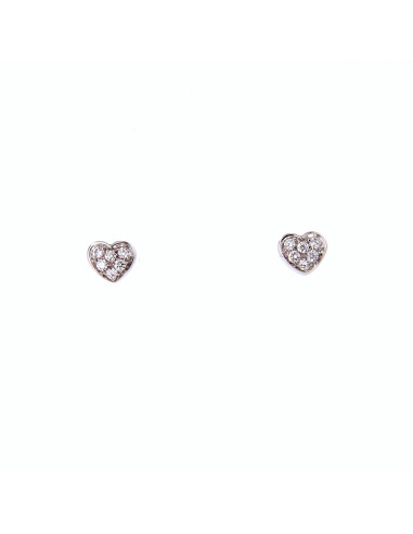 Crivelli Diamonds Collection Earrings "HEART" in gold and diamonds 0.10 ct - 234-4658