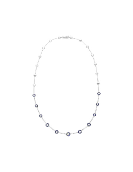 Crivelli Saphir Kollektion Halskette in Gold, Diamanten und Saphiren 1.26 ct - 117-CC291