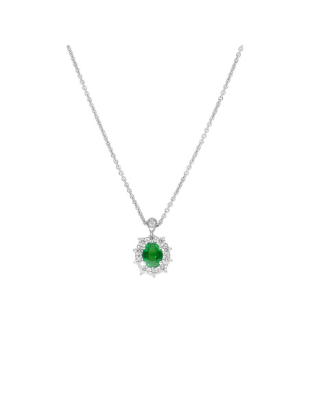 Crivelli Коллекция Smeraldo ожерелье из золота, бриллиантов и изумруда 1.28 ct - 024-G0530-C