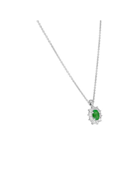 Crivelli Коллекция Smeraldo ожерелье из золота, бриллиантов и изумруда 1.28 ct - 024-G0530-C