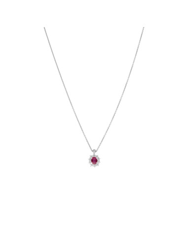 Crivelli Ruby Collection Necklace in gold, Diamonds and ruby 0.98 ct - 024-C2064