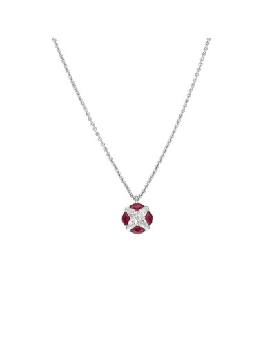 Crivelli Ruby Collection Necklace in gold, Diamonds and rubies 0.48 ct - 325-P1091