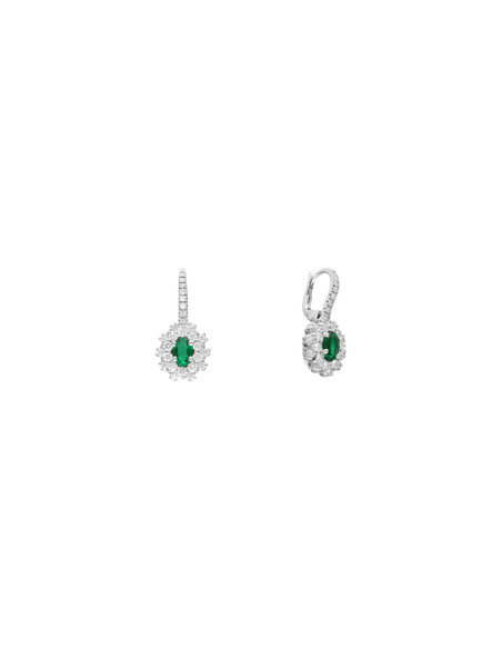 Crivelli Изумрудная коллекция Золотые серьги, бриллианты и изумруд 0.83 ct - 024-1917