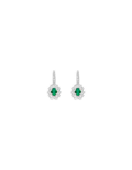 Crivelli Изумрудная коллекция Золотые серьги, бриллианты и изумруд 0.83 ct - 024-1917