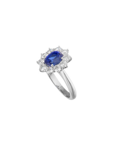 Crivelli Sapphire Collection Gold Ring, Diamonds and sapphire 2.80 ct - 108-CONT