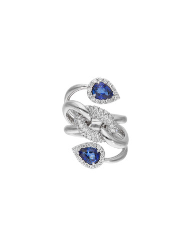 Crivelli Sapphire Collection Gold Ring, Diamonds and sapphire 2.00 ct - 372-2738