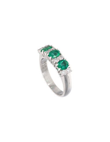Crivelli Smaragd Collection Goldring, Diamanten und Smaragd 0.89 ct - 024-0728