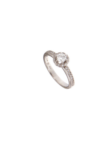 DAMIANI MINOU кольцо из белого золота с бриллиантом 0.26 ct FULL PAVE - 20091051