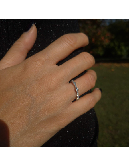DAMIANI NOTTE DI SAN LORENZO WHITE GOLD AND DIAMONDS "TRILOGY" RING (0.33ct)  Ref. 20089293