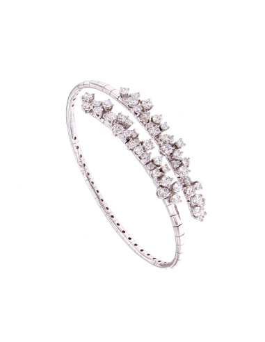 DAMIANI MIMOSA FLEXI elastic bracelet in white gold and diamonds 2.02 ct - 20080820