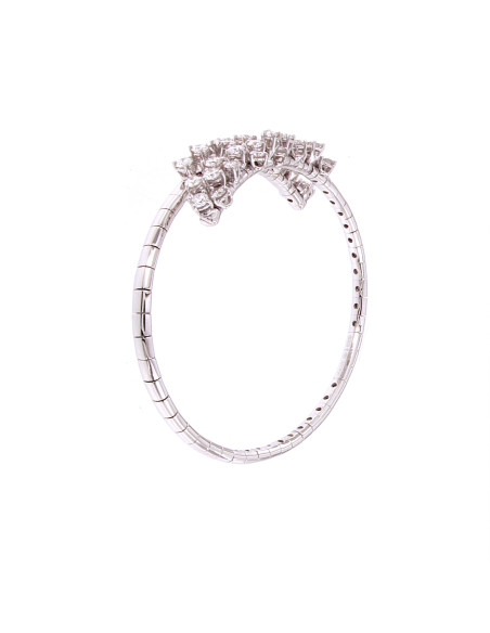 DAMIANI MIMOSA FLEXI elastic bracelet in white gold and diamonds 2.02 ct - 20080820