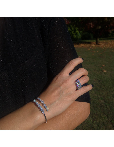 DAMIANI MIMOSA FLEXI elastic bracelet in white gold and diamonds 2.02 ct - 20080820