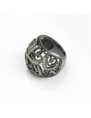 Misis Notredame Ring Burnished silver, zircons AN03546BR