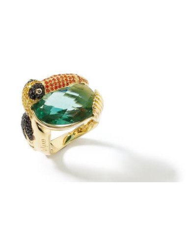 Misis Jungle Tiara Ring Sterling Silber 18kt vergoldeter Zirkonia AN02950