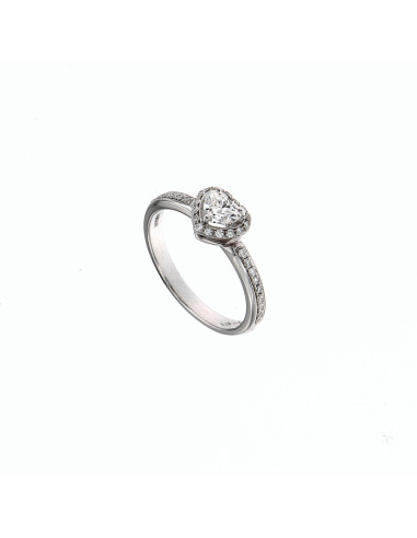 DAMIANI MINOU RING IN WHITE GOLD WITH HEART CUT DIAMOND 0.30 ct FULL PAVE - 20091139